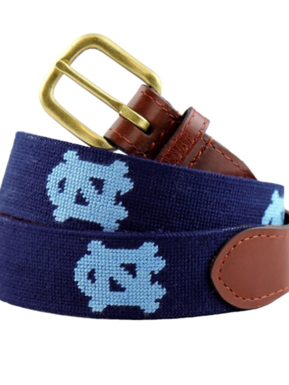 Smathers & Branson Men Size 32 Dark Navy North Carolina UNC Needlepoint Belt